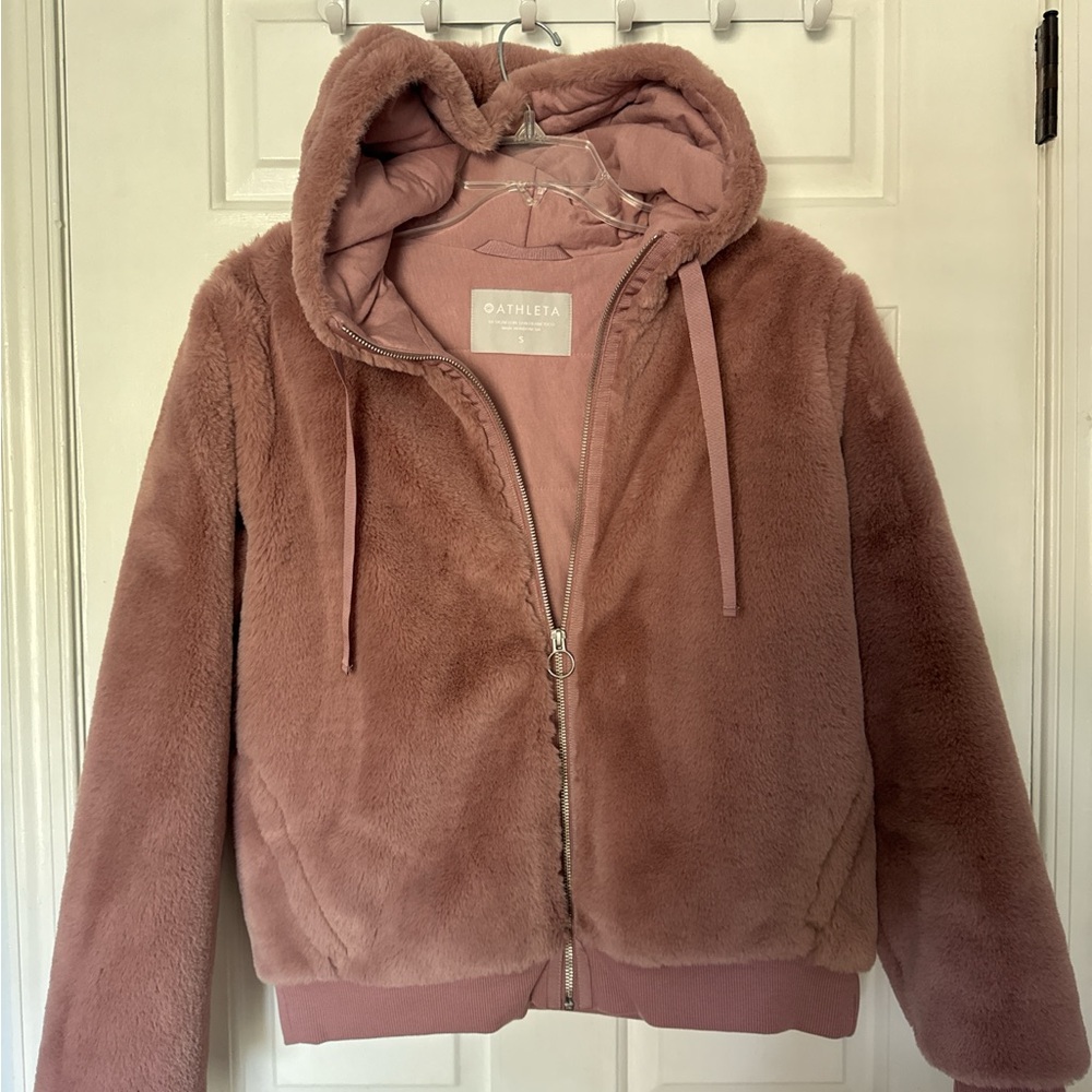 Athleta Ritual Faux Fur Hooded Jacket